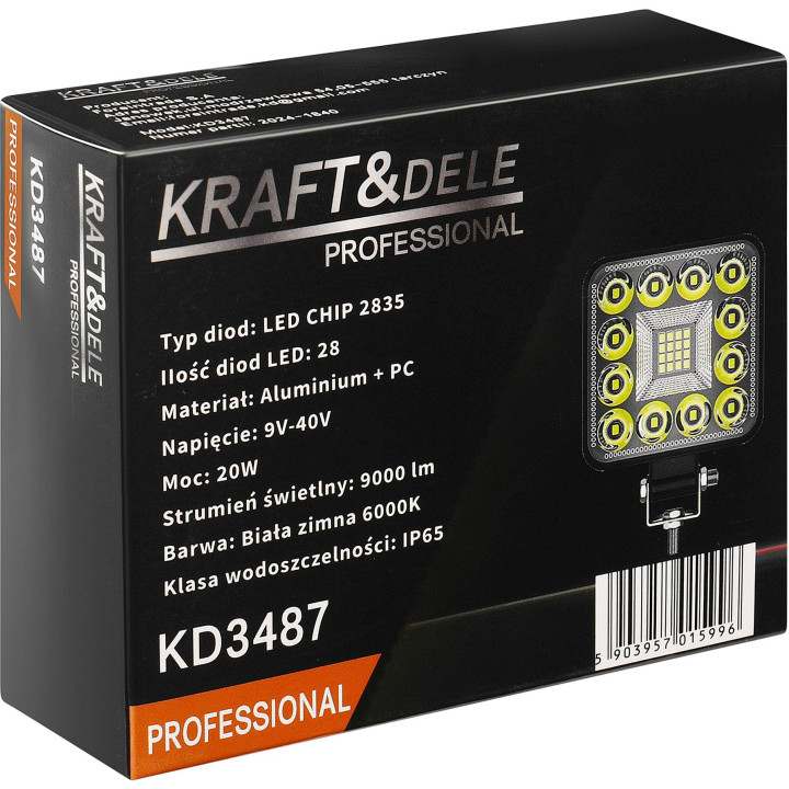 Lampa robocza zewnętrzna mini LED 20W KD3487