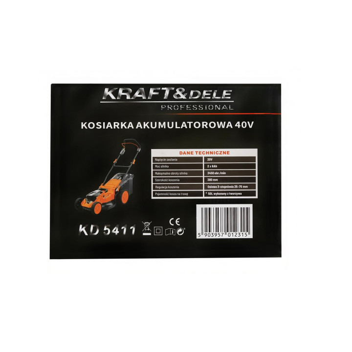 KOSIARKA AKUMULATOROWA 50L 38CM 40V KD5411