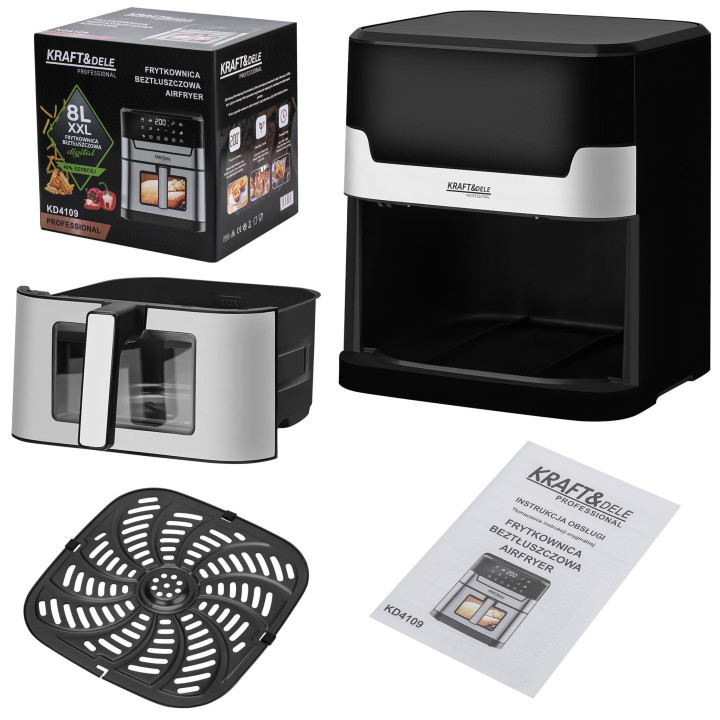 FRYTKOWNICA BEZTŁUSZCZOWA 8L AIRFRYER KD4109