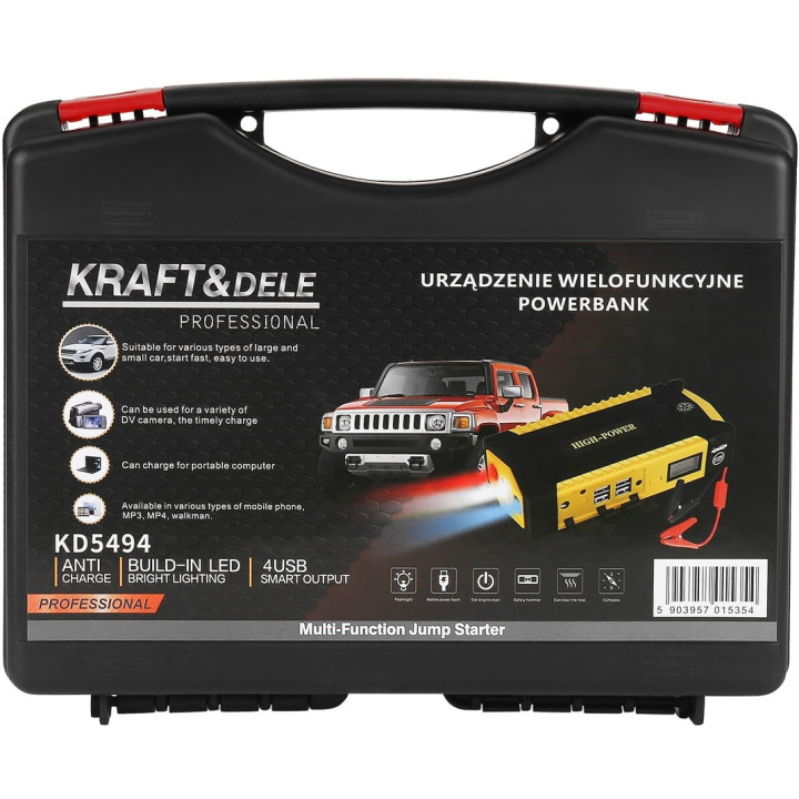 Urządzenie wielofunkcyjne powerbank + walizka 16 800mAh KD5494