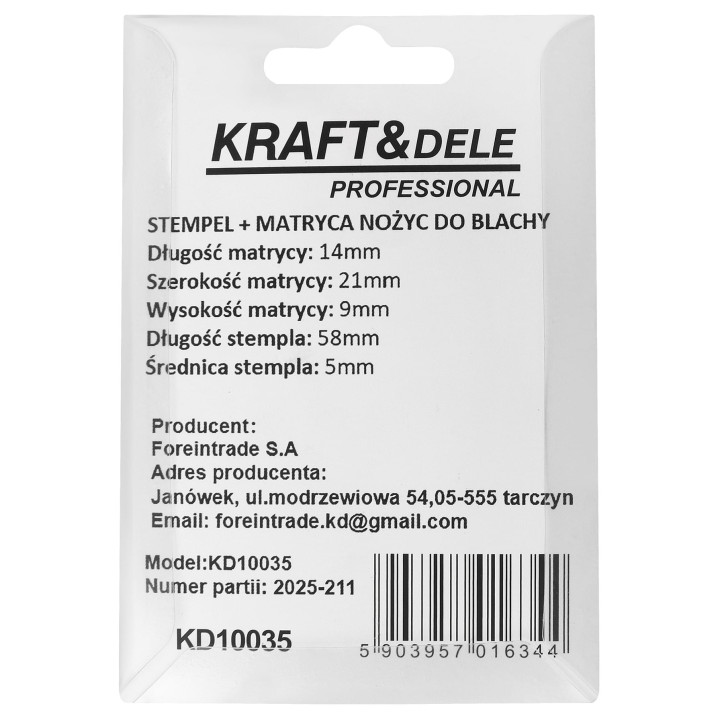 STEMPEL+MATRYCA DO NOŻYC DO BLACHY KD10035
