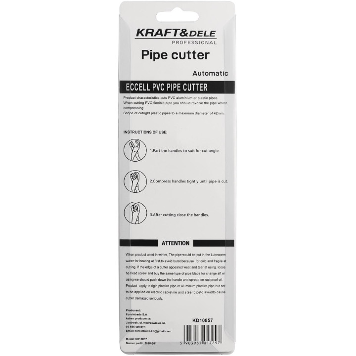 Przecinarka do rur PVC, plastiku i aluminium KD10857