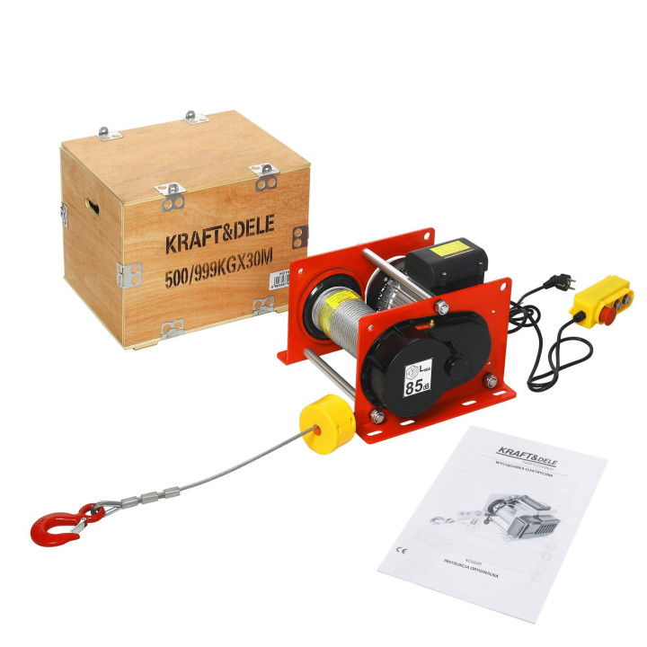 WCIĄGARKA ELEKTRYCZNA BUDOWLANA 30M 500/999KG KD1649