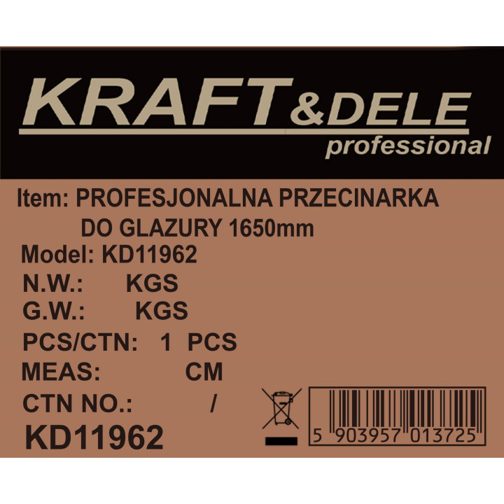 PRZECINARKA DO GLAZURY 1650MM + TORBA KD11962