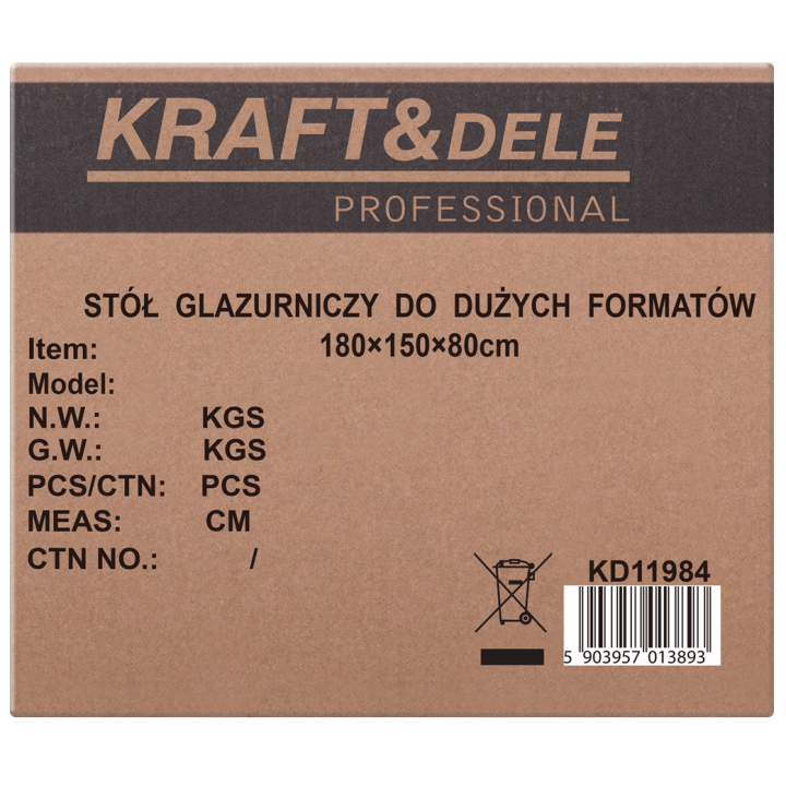 Stół glazurniczy 180 x 150 x 80cm KD11984