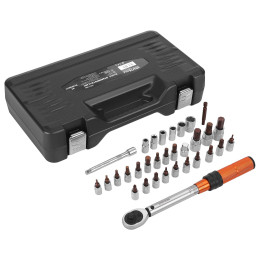 KLUCZ DYNAMOMETRYCZNY 1/4" 5-25Nm ZESTAW 32el. KD11394