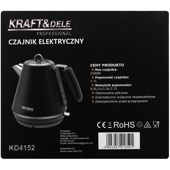 Czajnik Elektryczny 2200W 1,7L KD4152