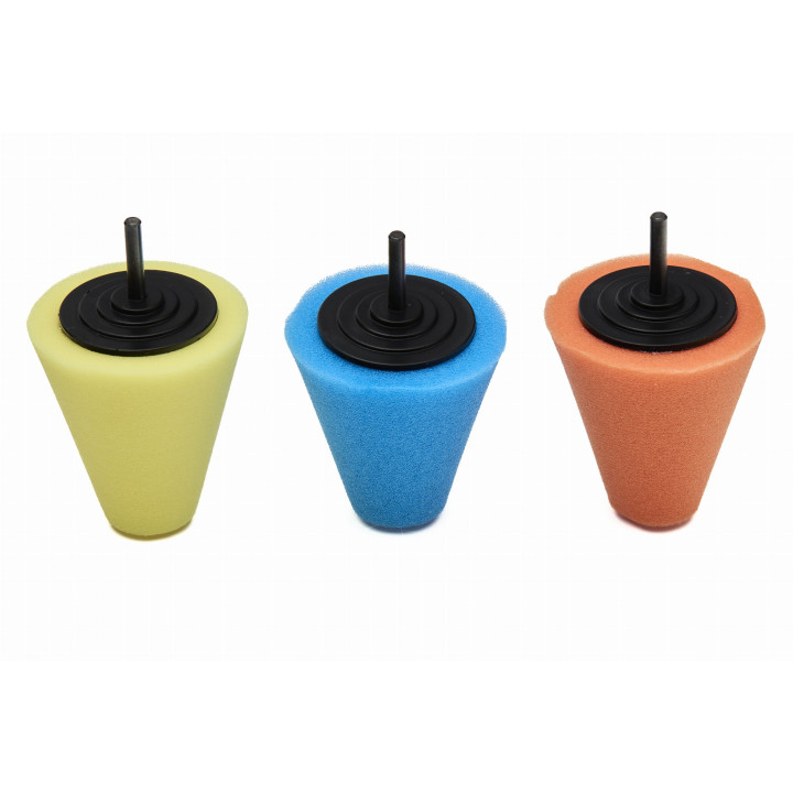 Gąbki polerskie stożek do felg 150mm zestaw 3szt. KD1592