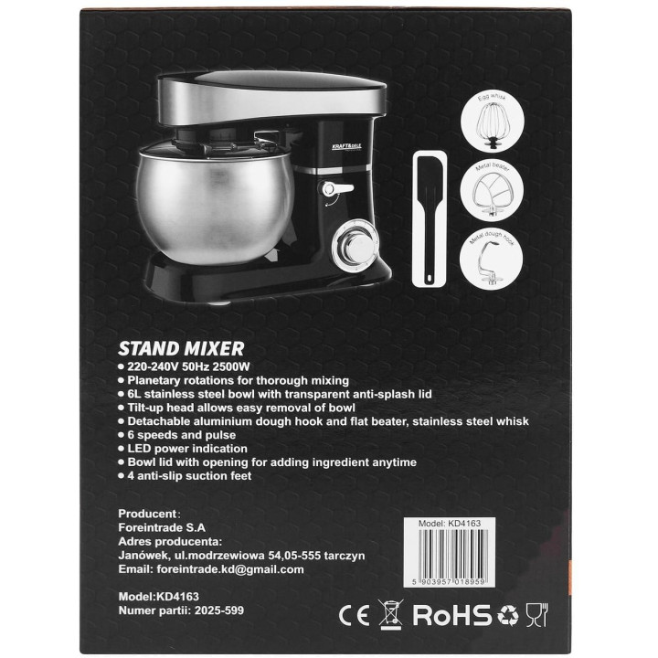 MIKSER PLANETARNY 6L 2500W KD4163