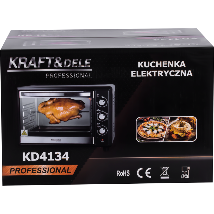 KUCHENKA ELEKTRYCZNA 45L 2000W FUNKCJA ROŻNA+AKCESORIA KD4134
