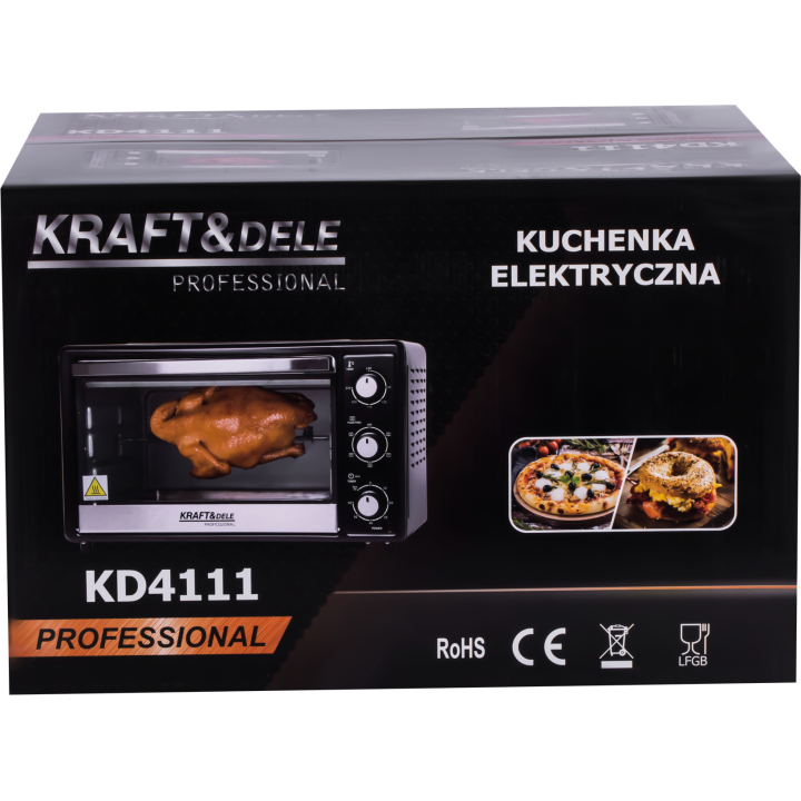KUCHENKA ELEKTRYCZNA 30L 1650W FUNKCJA ROŻNA+AKCESORIA KD4111