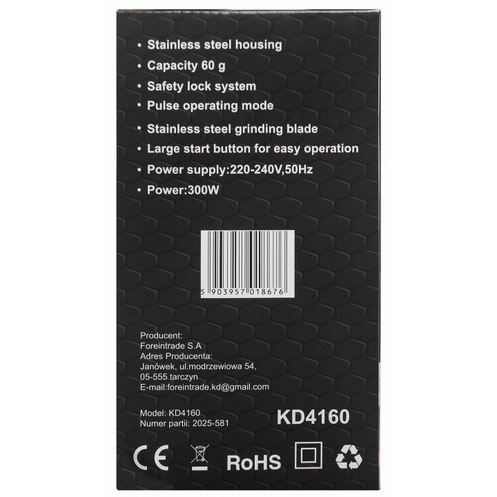 MŁYNEK DO KAWY 60G 300W KD4160