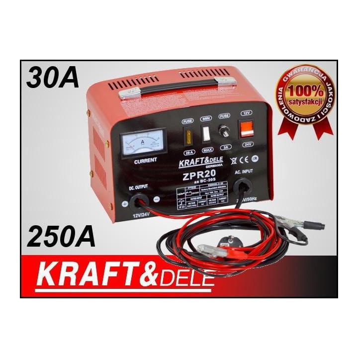 Prostownik samochodowy 12V 24V 30A 250Ah KD1913