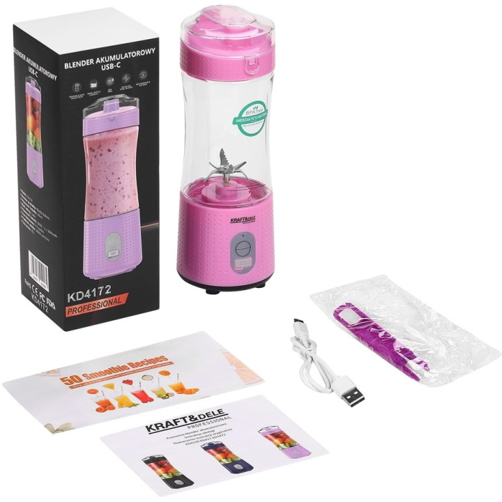Blender akumulatorowy USB-C 380ml / 2x3000mAh KD4172