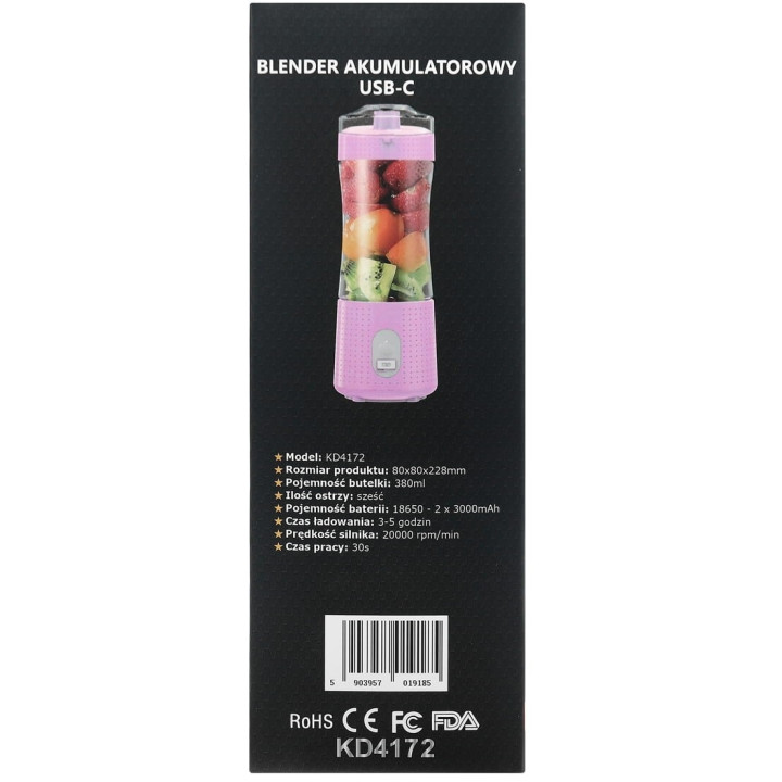 Blender akumulatorowy USB-C 380ml / 2x3000mAh KD4172