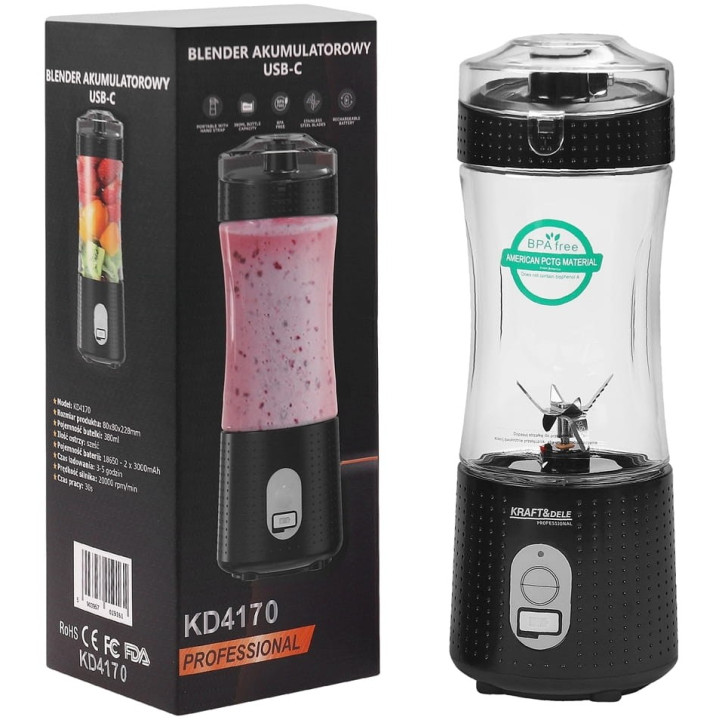 Blender akumulatorowy USB-C 380ml / 2x3000mAh KD4170