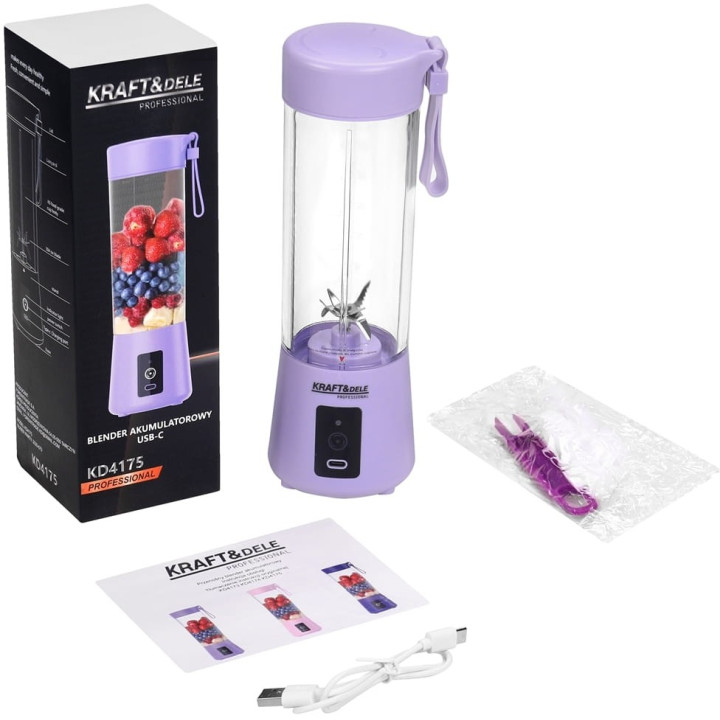 Blender akumulatorowy USB-C 400ml / 2x3000mAh KD4175