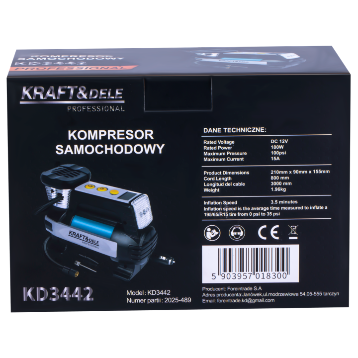 KOMPRESOR SAMOCHODOWY 12V KD3442