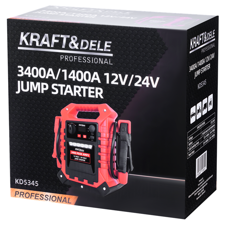 JUMP-STARTER 3400/1400A 12/24V+OŚWIETLENIE KD5345