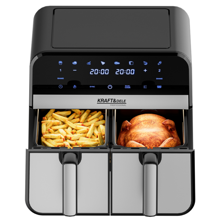 FRYTKOWNICA BEZTŁUSZCZOWA AIRFRYER 9L 2500W DWIE KOMORY +LCD KD4180