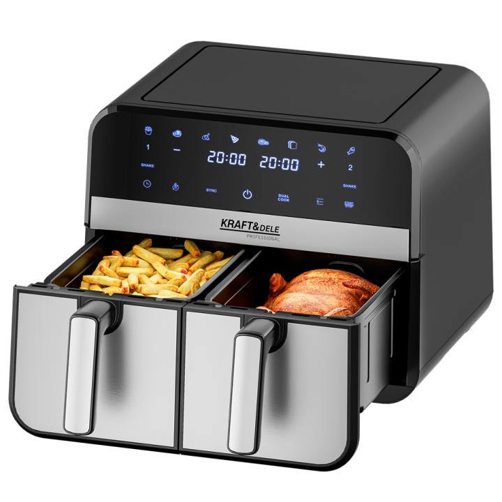 FRYTKOWNICA BEZTŁUSZCZOWA AIRFRYER 9L 2500W DWIE KOMORY +LCD KD4180