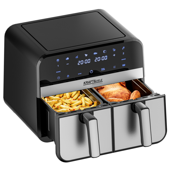 FRYTKOWNICA BEZTŁUSZCZOWA AIRFRYER 9L 2500W DWIE KOMORY +LCD KD4180