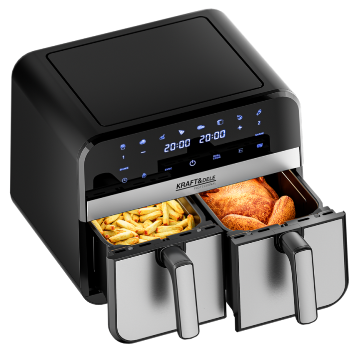 FRYTKOWNICA BEZTŁUSZCZOWA AIRFRYER 9L 2500W DWIE KOMORY +LCD KD4180