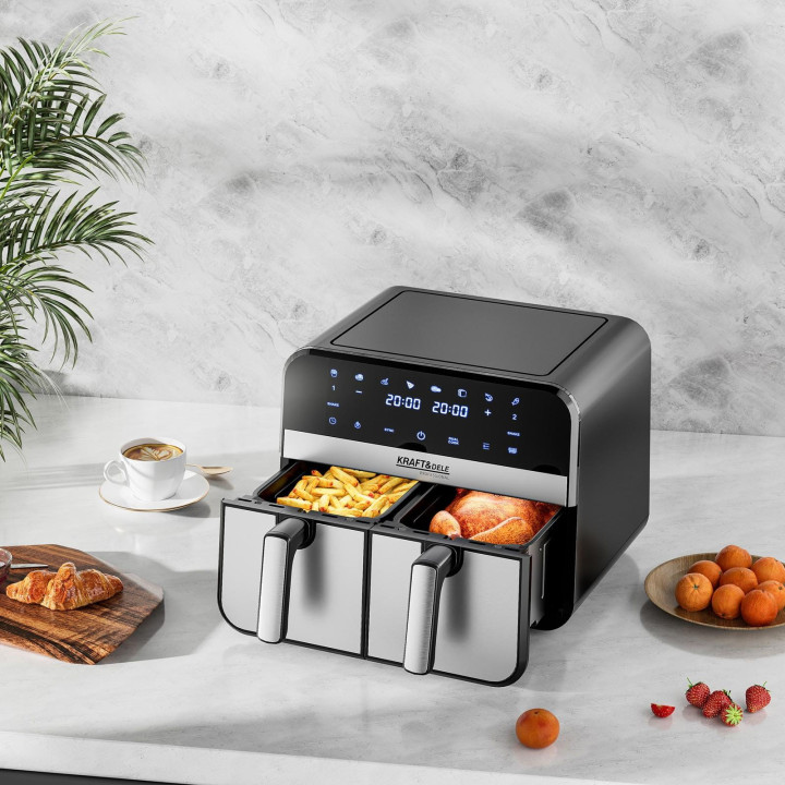 FRYTKOWNICA BEZTŁUSZCZOWA AIRFRYER 9L 2500W DWIE KOMORY +LCD KD4180