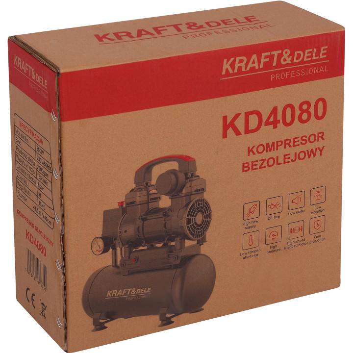 Kompresor bezolejowy 9L 850W KD4080