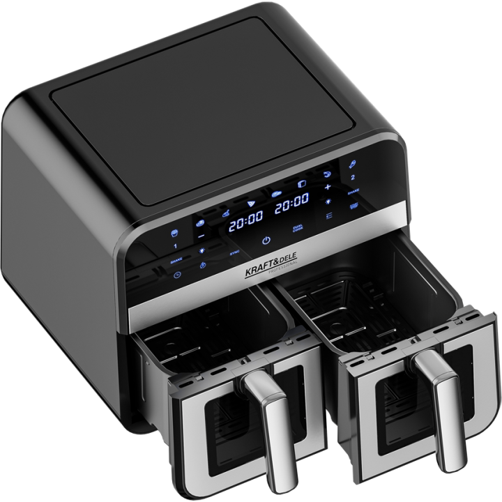 FRYTKOWNICA BEZTŁUSZCZOWA 9L 2500W DWIE KOMORY 4,5L + LCD KD4179