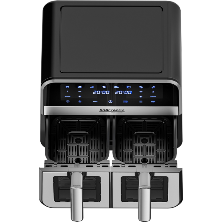 FRYTKOWNICA BEZTŁUSZCZOWA 9L 2500W DWIE KOMORY 4,5L + LCD KD4179