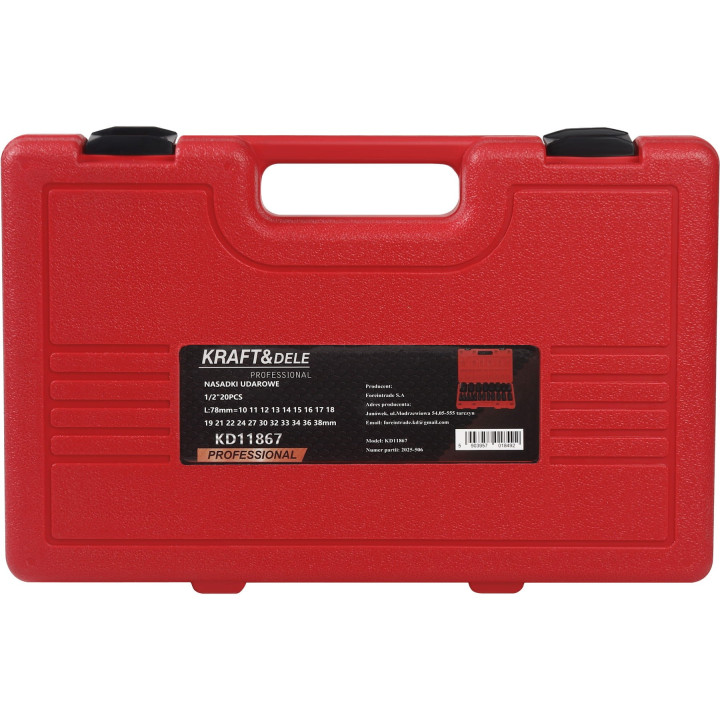 Nasadki udarowe 1/2" 20 szt KD11867