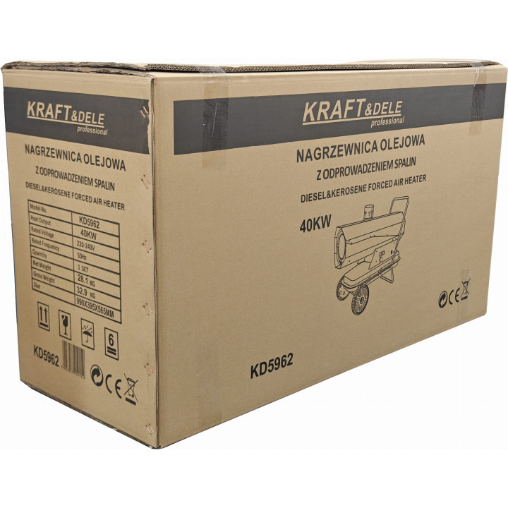 NAGRZEWNICA OLEJOWA Z ODPROWADZANIEM SPALIN 40kW KD5962
