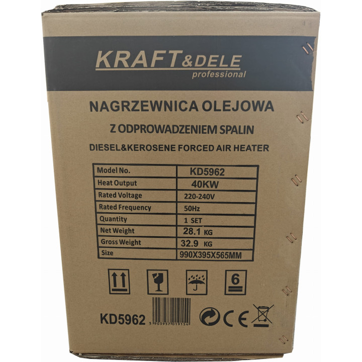 NAGRZEWNICA OLEJOWA Z ODPROWADZANIEM SPALIN 40kW KD5962