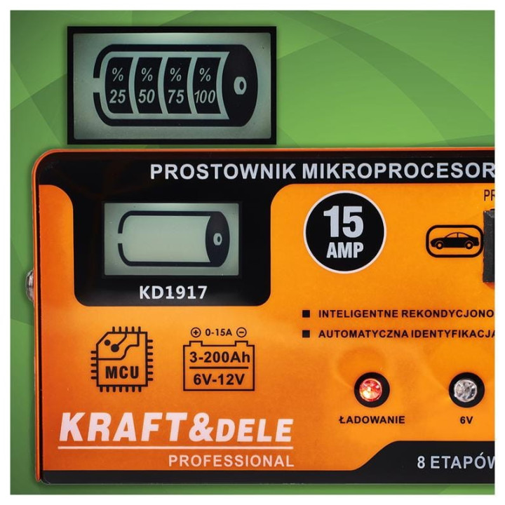 PROSTOWNIK MIKROPROCESOROWY 15AMP 6/12V KD1917