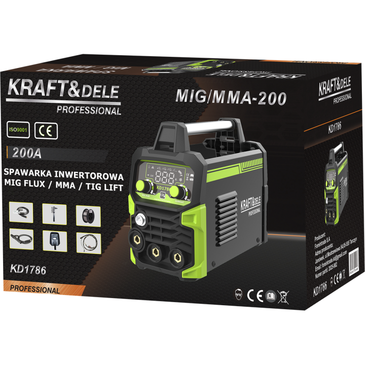 SPAWARKA INWERTOROWA MIG FLUX MMA TIG LIFT 200A KD1786