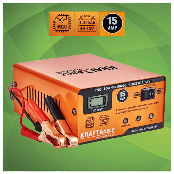 PROSTOWNIK MIKROPROCESOROWY 15AMP 6/12V KD1917