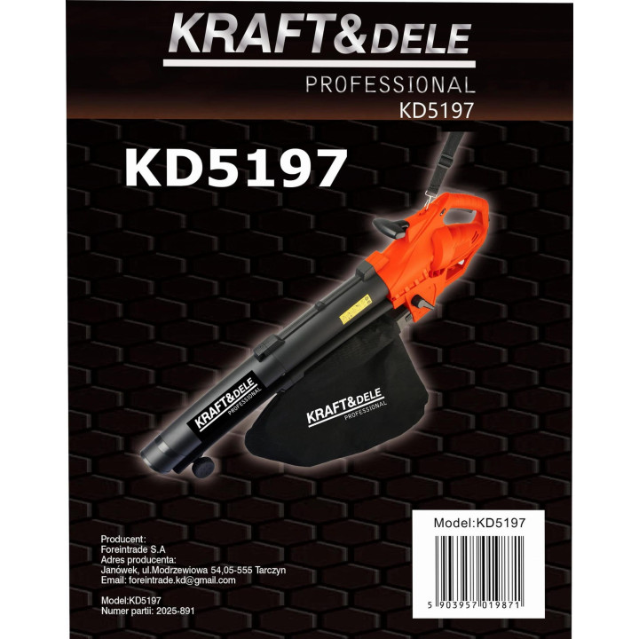 ELEKTRYCZNA DMUCHAWA DO LIŚCI 3600W KD5197