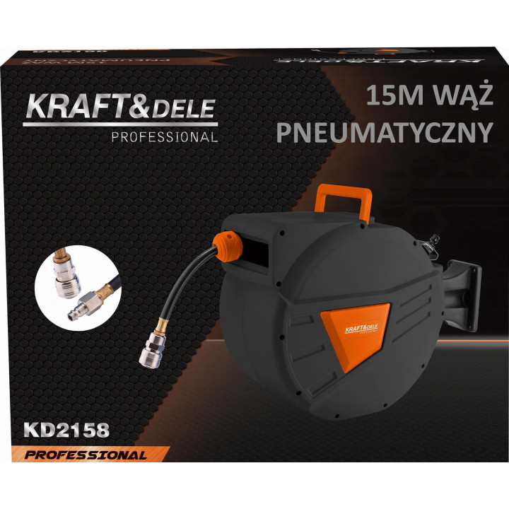 Wąż pneumatyczny zwijany 15m+1,5m 1/4" KD2158