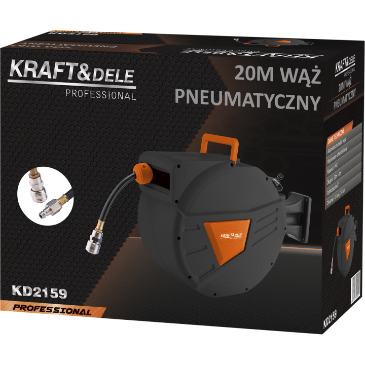Wąż pneumatyczny zwijany 20m+2m 1/4" KD2159