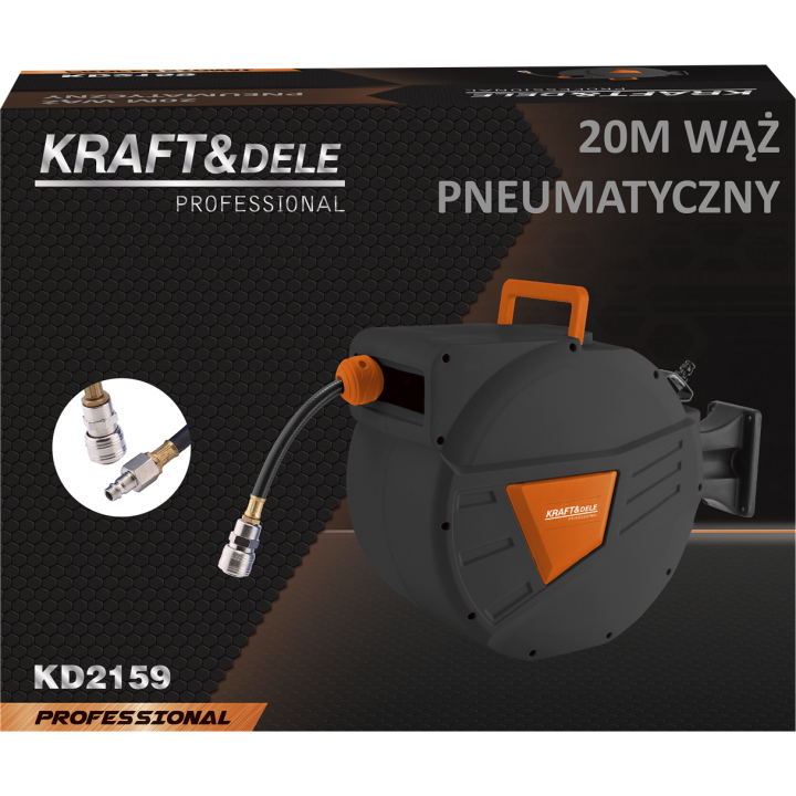 Wąż pneumatyczny zwijany 20m+2m 1/4" KD2159