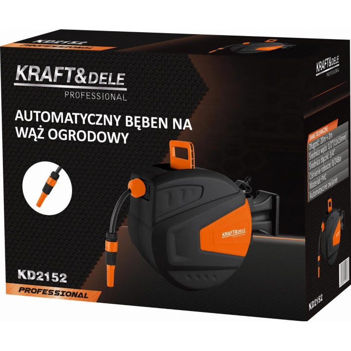 Wąż ogrodowy zwijany 20m+2m 1/2" KD2152