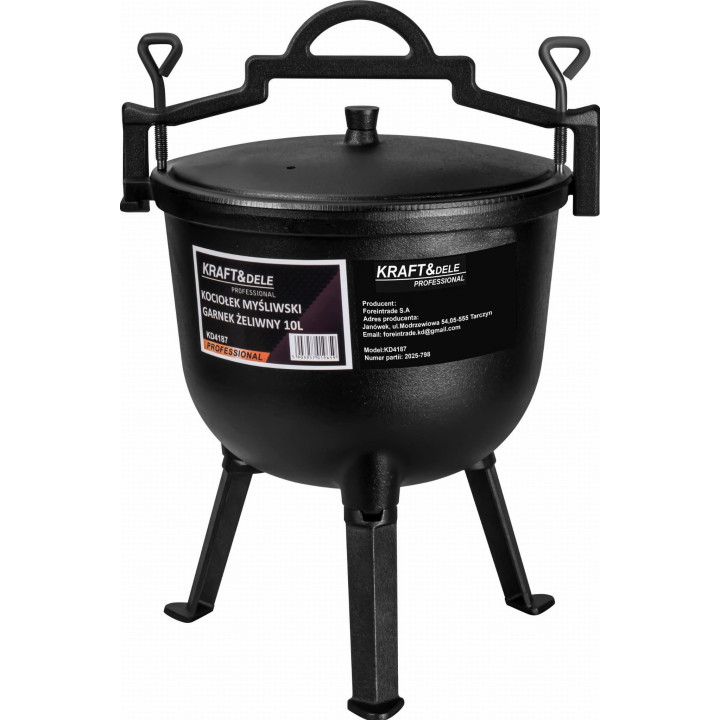 Kociołek myśliwski / Garnek żeliwny 10L KD4187