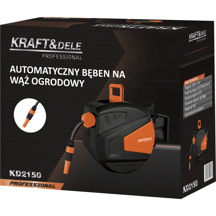 WĄŻ OGRODOWY ZWIJANY 10M+1M 5/16" KD2150