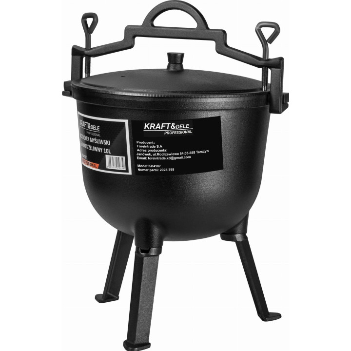 Kociołek myśliwski / Garnek żeliwny 10L KD4187