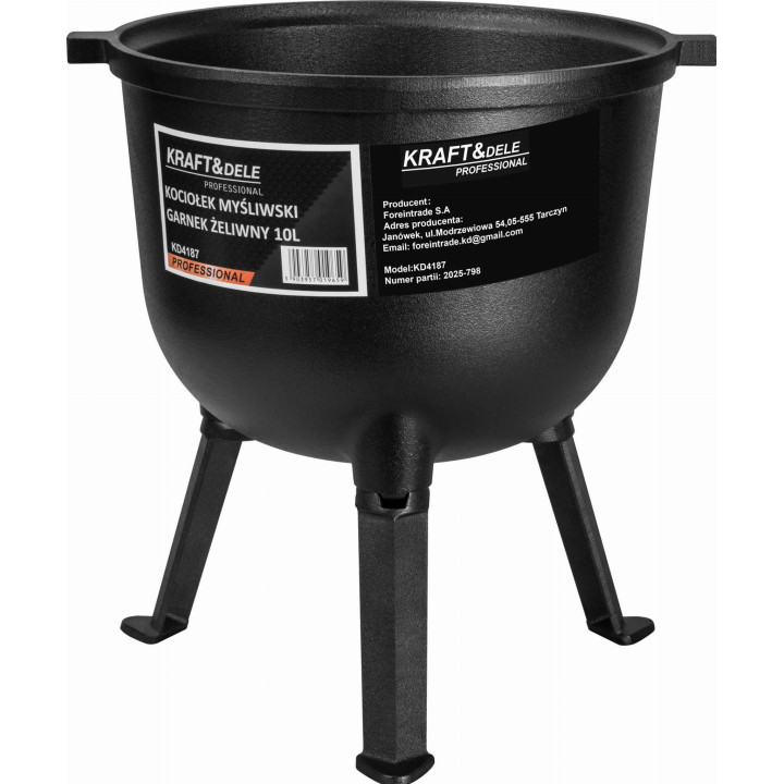 Kociołek myśliwski / Garnek żeliwny 10L KD4187