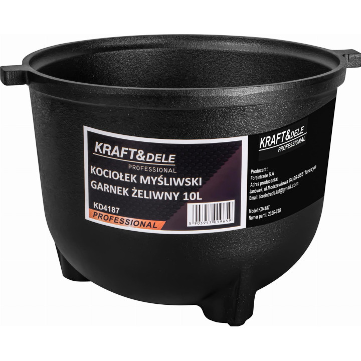 Kociołek myśliwski / Garnek żeliwny 10L KD4187