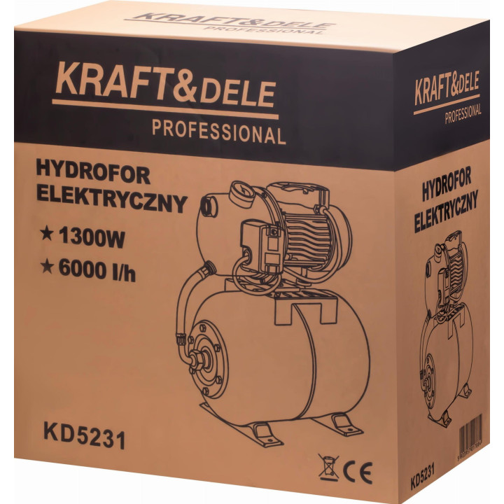 Hydrofor elektryczny do wody 24L 1300W 6000L/h KD5231