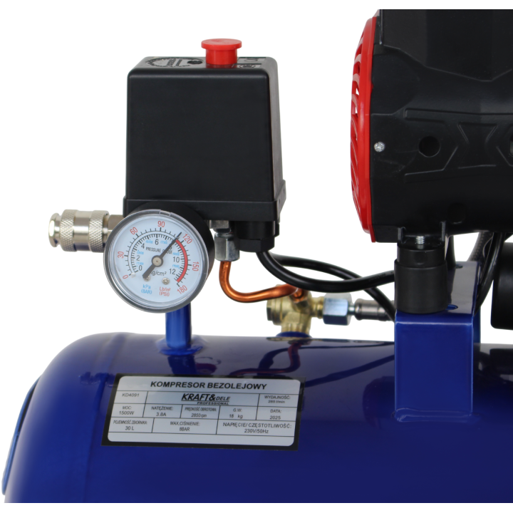 KOMPRESOR BEZOLEJOWY NIEBIESKI 30L 230V 1500W KD4091