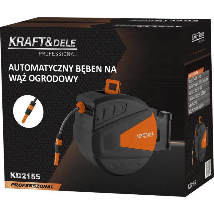 WĄŻ OGRODOWY ZWIJANY 40M+2M 1/2" KD2155
